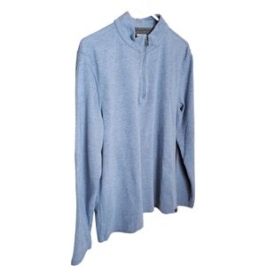 Faherty Quarter Zip Pullover Large Men's Cotton Blend Workwear Blue Soft Preppy